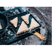 Campfire Cast Iron Square Griddle Frypan with Folding Handle - 24 cm image