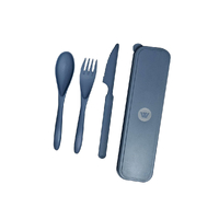 Wildtrak Wheat Straw Tableware Utensil Set - Blue image