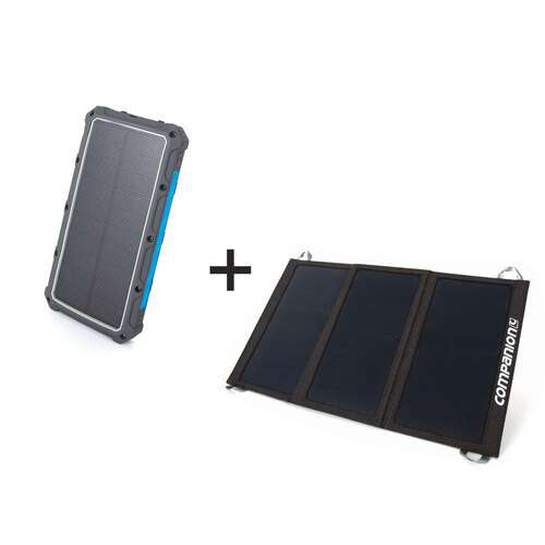 Companion 21W Personal Solar Charger & Wireless Powerbank Combo