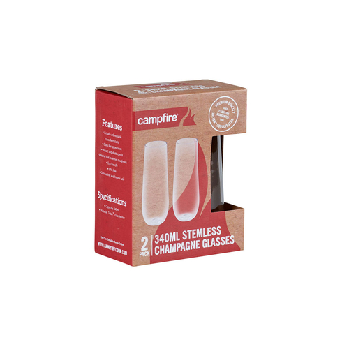 Campfire Tritan Stemless Champagne Glass - 340 ml - 2 Pack