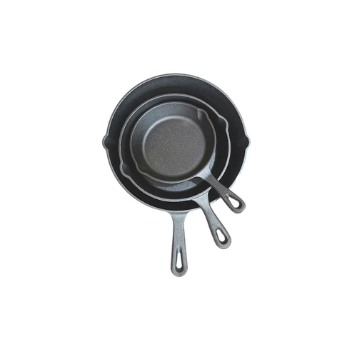 Wildtrak Cast Iron Round 3pc Frying Pan Set