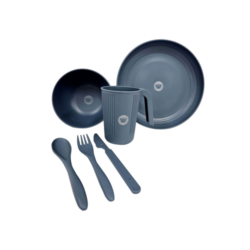 Wildtrak 1 Person Wheat Straw Dinner Set - Blue