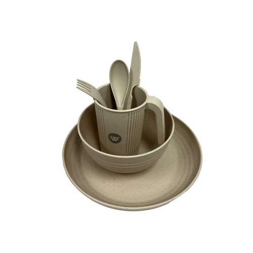 Wildtrak 1 Person Wheat Straw Dinner Set - Cream