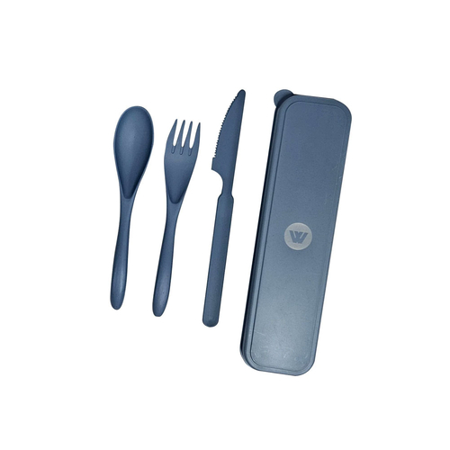 Wildtrak Wheat Straw Tableware Utensil Set - Blue