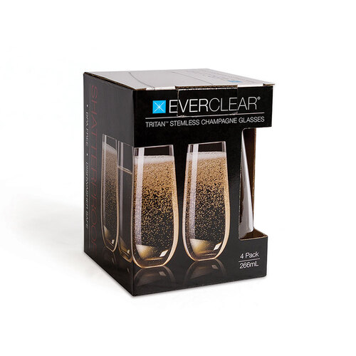 Everclear Tritan Stemless Champagne Glass - 266 ml - 4 Pack