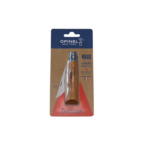 Opinel Traditional Classic No.08 Pocket Knife - Carbon Steel - 8.5 cm - Blister Pack
